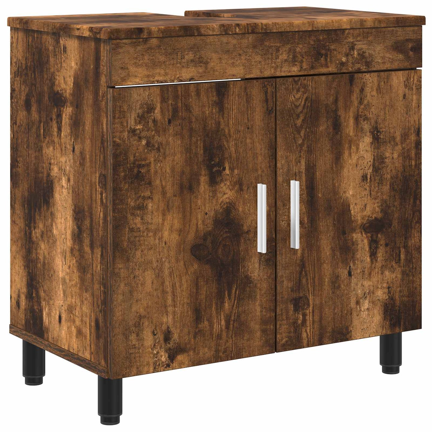Bathroom Vanity Unit Smoked Oak 60 x 35 x 60 cm Engineered Wood