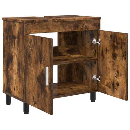 Bathroom Vanity Unit Smoked Oak 60 x 35 x 60 cm Engineered Wood