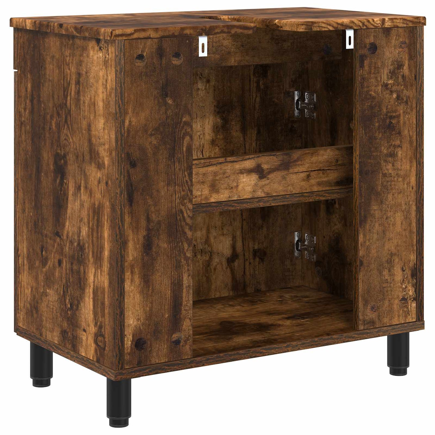 Bathroom Vanity Unit Smoked Oak 60 x 35 x 60 cm Engineered Wood