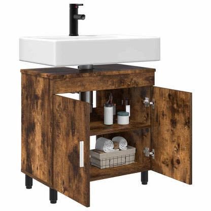 Bathroom Vanity Unit Smoked Oak 60 x 35 x 60 cm Engineered Wood