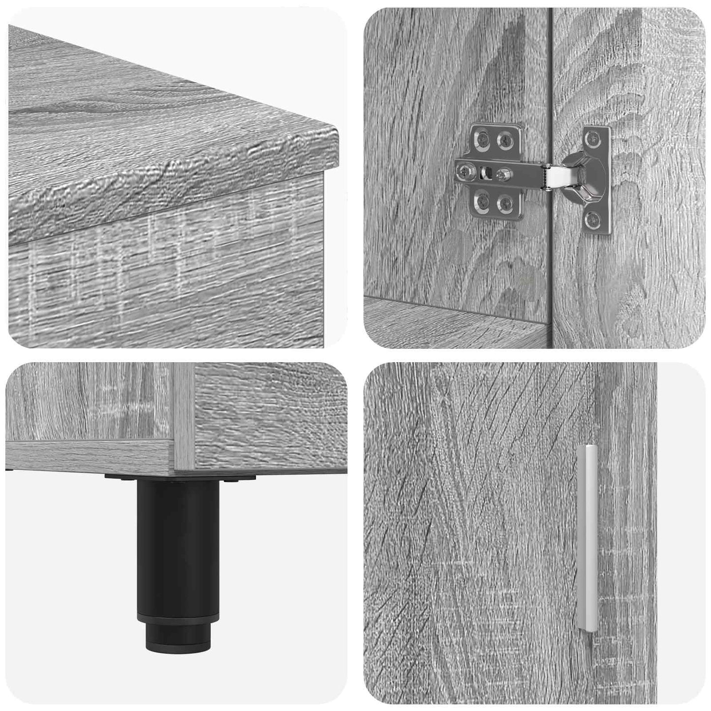 Bathroom Vanity Unit Grey Sonoma 60 x 35 x 60 cm