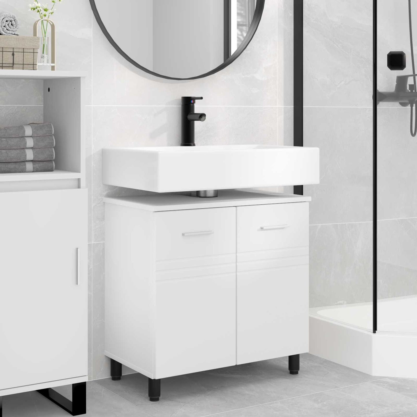Bathroom Vanity Unit White 60 x 35 x 60 cm Engineered Wood