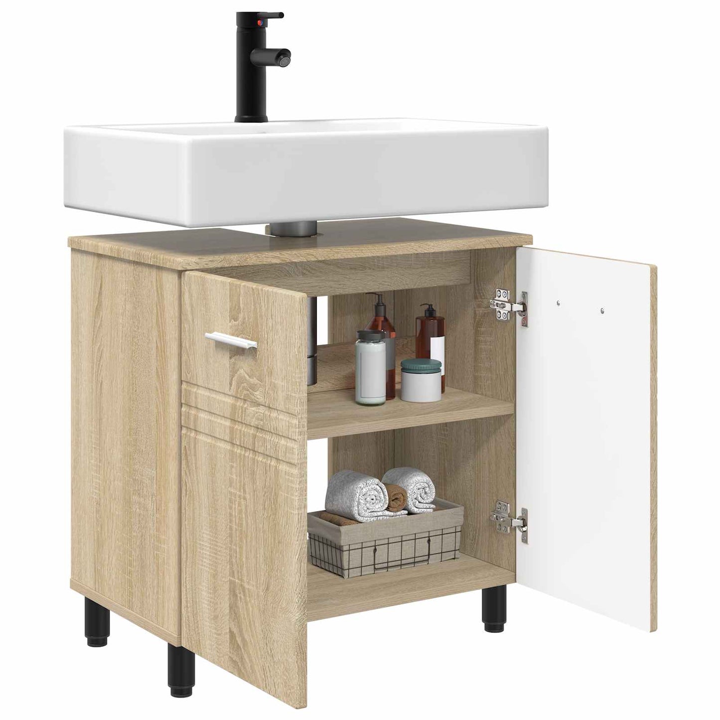 Bathroom Vanity Unit Sonoma Oak 60 x 35 x 60 cm Engineered Wood