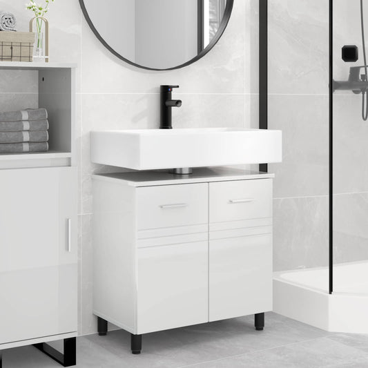 Bathroom Vanity Unit High Gloss White 60 x 35 x 60 cm