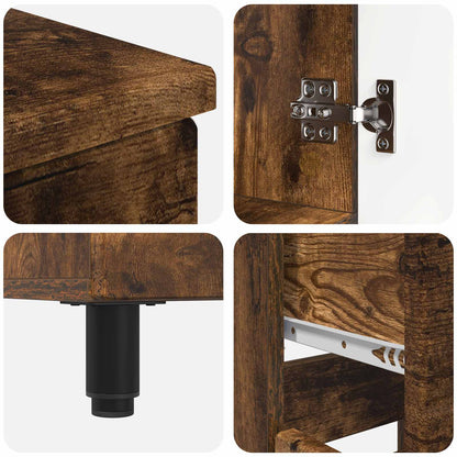 Bathroom Vanity Unit Smoked Oak 60 x 35 x 80 cm Engineered Wood