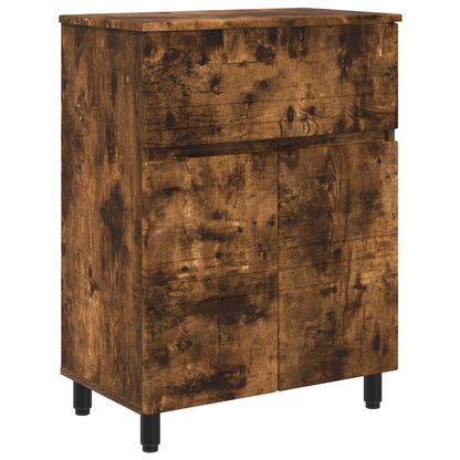 Bathroom Vanity Unit Smoked Oak 60 x 35 x 80 cm Engineered Wood