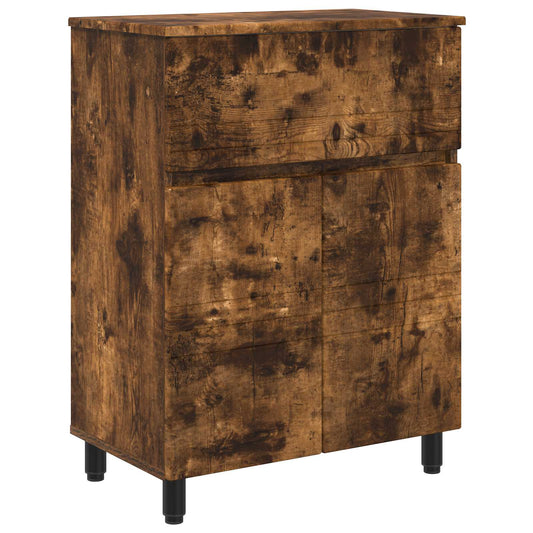 Bathroom Vanity Unit Smoked Oak 60 x 35 x 80 cm Engineered Wood
