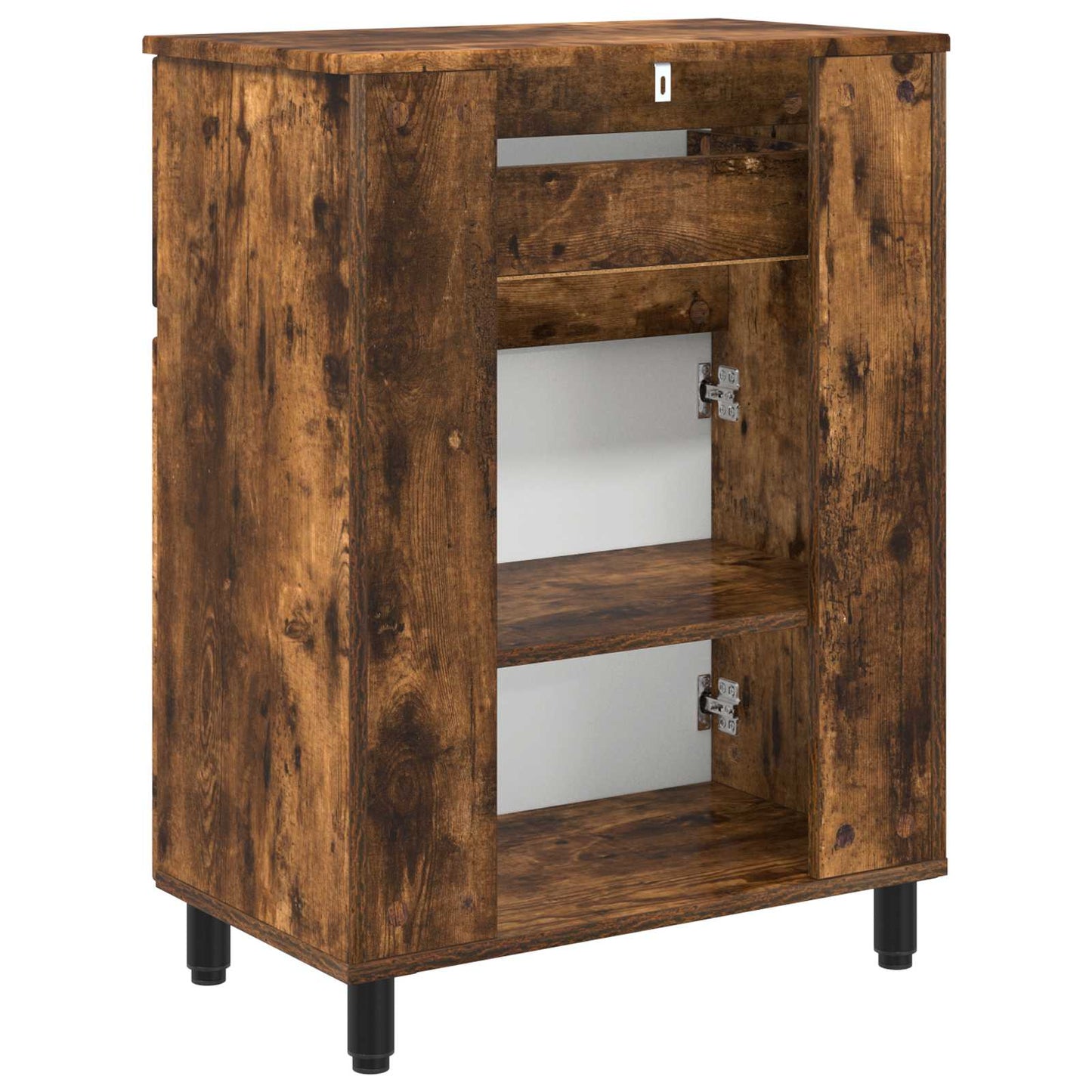 Bathroom Vanity Unit Smoked Oak 60 x 35 x 80 cm Engineered Wood