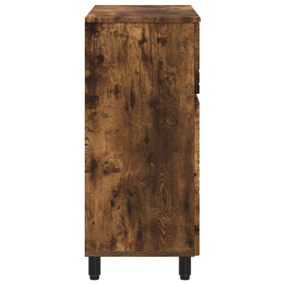 Bathroom Vanity Unit Smoked Oak 60 x 35 x 80 cm Engineered Wood