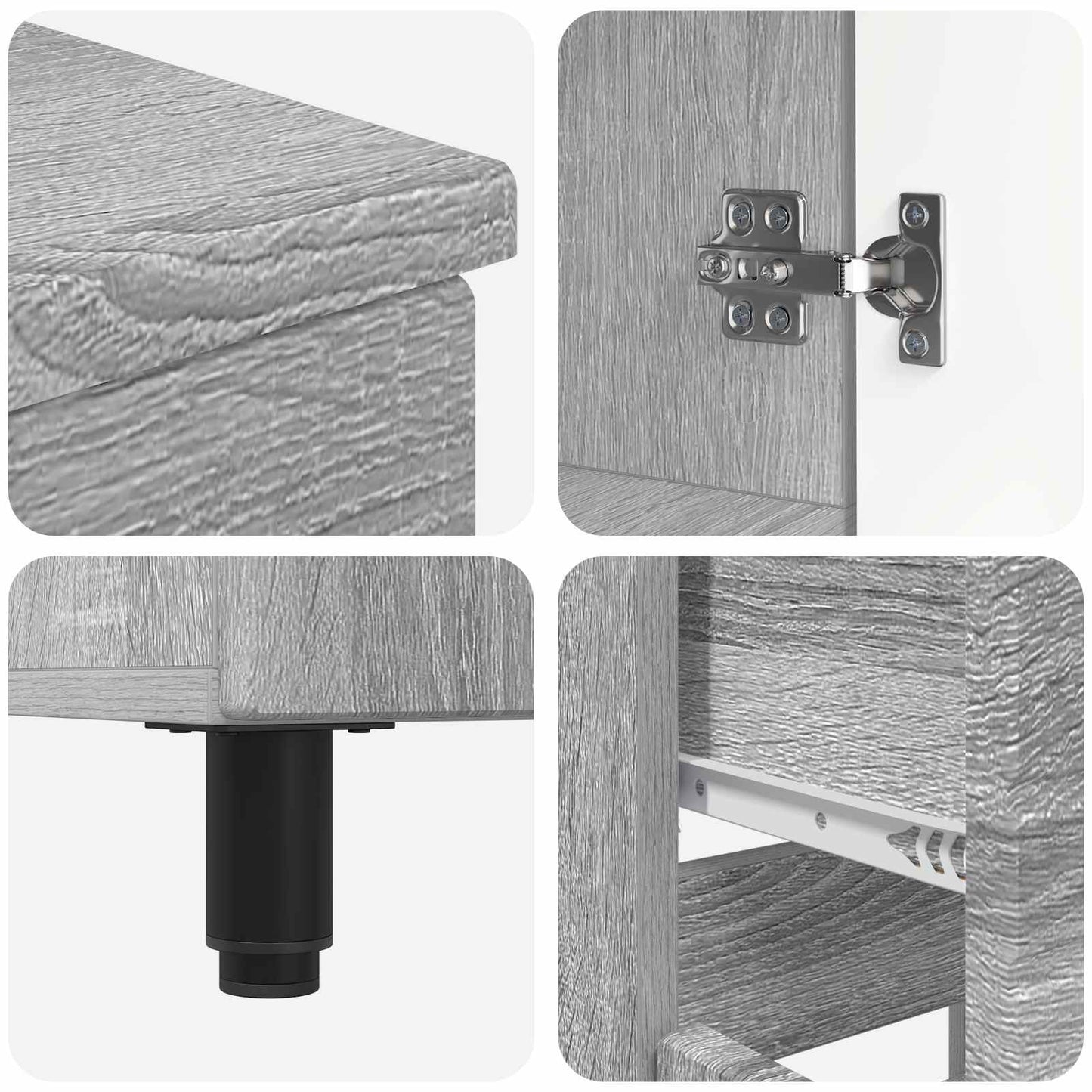 Bathroom Vanity Unit Grey Sonoma 60 x 35 x 80 cm