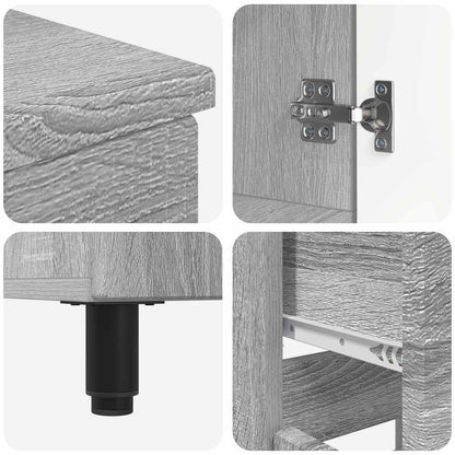 Bathroom Vanity Unit Grey Sonoma 60 x 35 x 80 cm