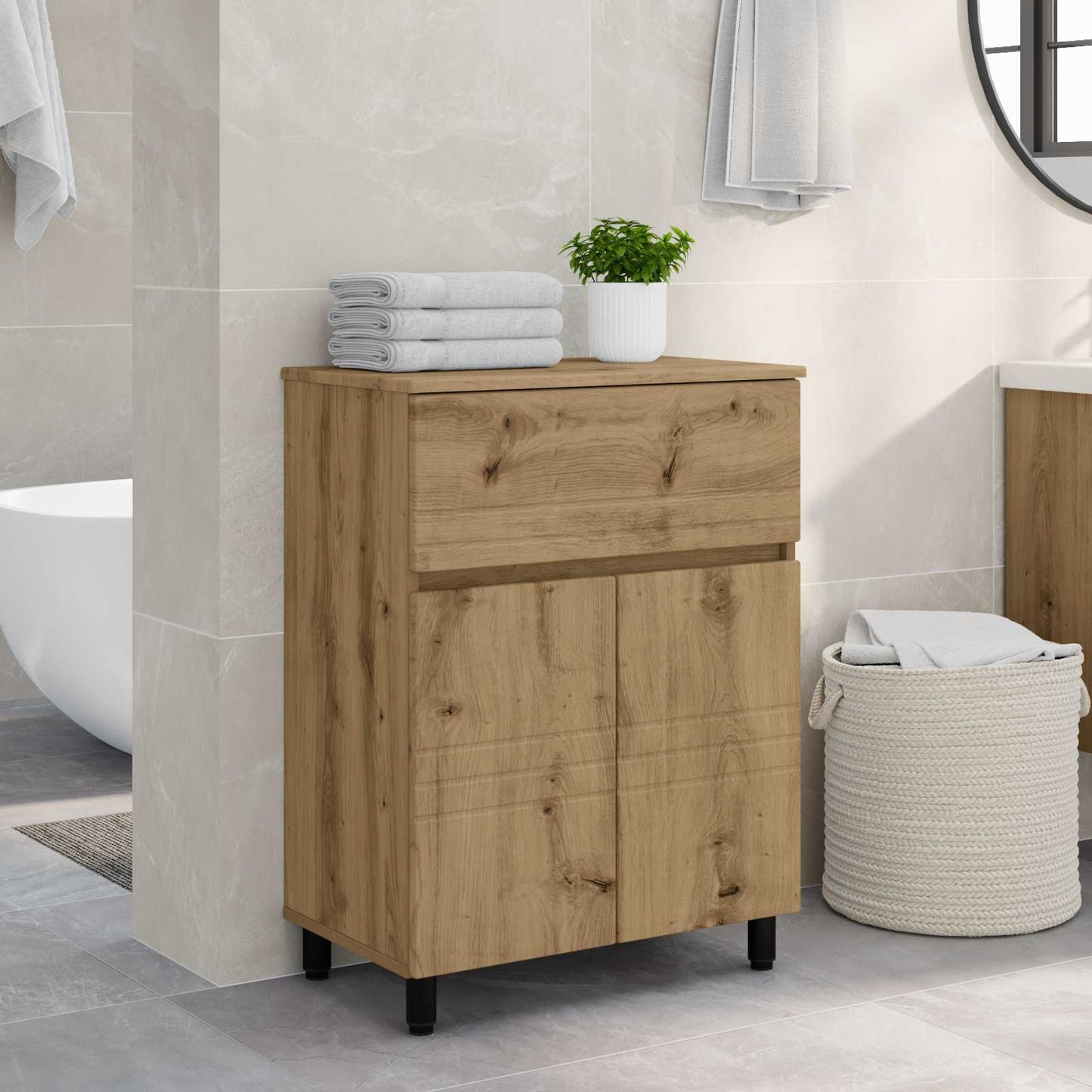 Bathroom Vanity Unit Artisan Oak 60 x 35 x 80 cm
