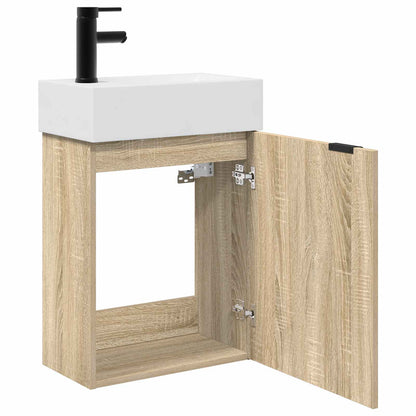 Bathroom Vanity Unit with Tap Sonoma Oak 45.5 x 22.5 x 84 cm