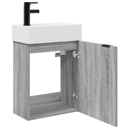 Bathroom Vanity Unit with Tap Grey Sonoma 45.5 x 22.5 x 84 cm