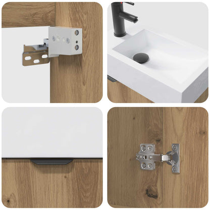Bathroom Vanity Unit with Tap Artisan Oak 45.5 x 22.5 x 84 cm