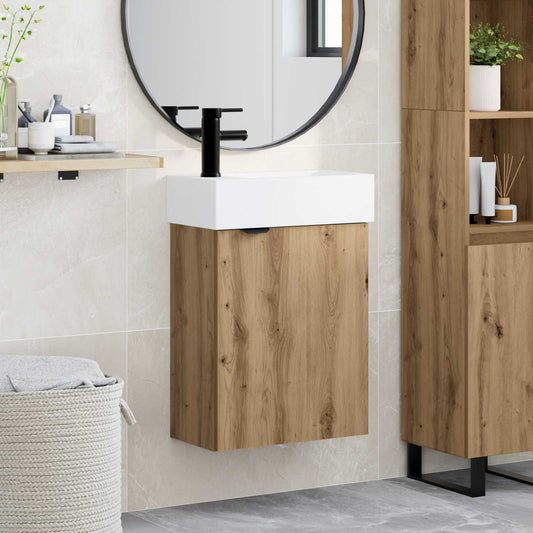 Bathroom Vanity Unit with Tap Artisan Oak 45.5 x 22.5 x 84 cm