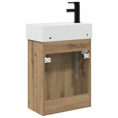 Bathroom Vanity Unit with Tap Artisan Oak 45.5 x 22.5 x 84 cm