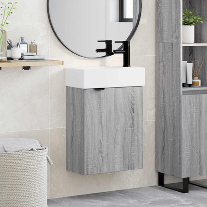 Bathroom Vanity Unit with Tap Grey Sonoma 45.5 x 22.5 x 84 cm