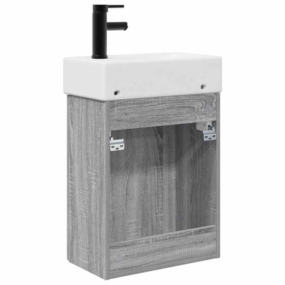 Bathroom Vanity Unit with Tap Grey Sonoma 45.5 x 22.5 x 84 cm