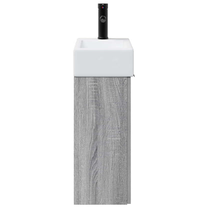 Bathroom Vanity Unit with Tap Grey Sonoma 45.5 x 22.5 x 84 cm
