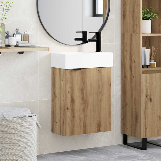 Bathroom Vanity Unit with Tap Artisan Oak 45.5 x 22.5 x 84 cm
