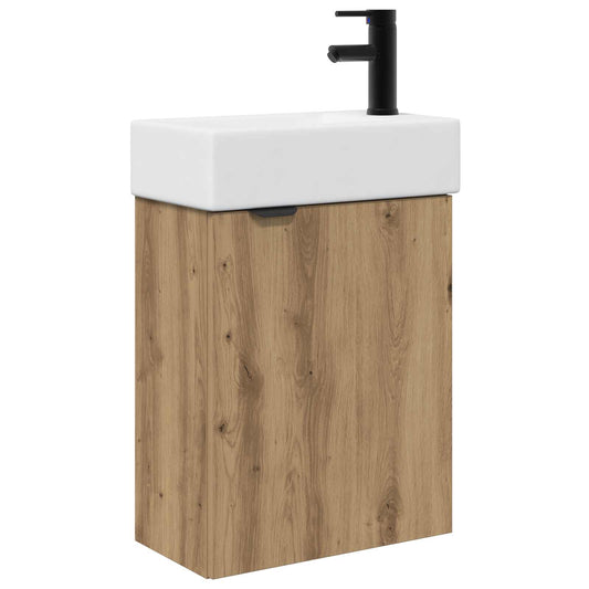 Bathroom Vanity Unit with Tap Artisan Oak 45.5 x 22.5 x 84 cm