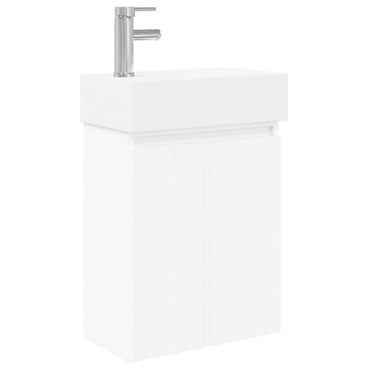 Bathroom Vanity Unit with Tap White 45.5 x 22.5 x 84 cm
