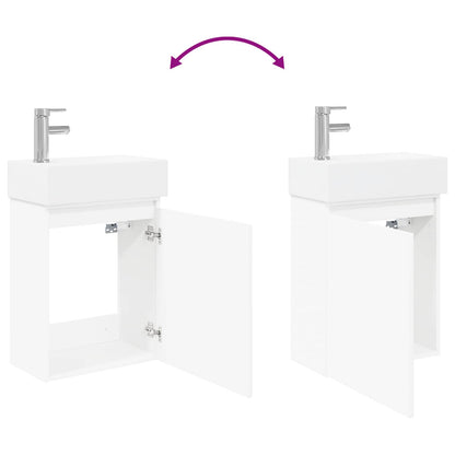 Bathroom Vanity Unit with Tap White 45.5 x 22.5 x 84 cm