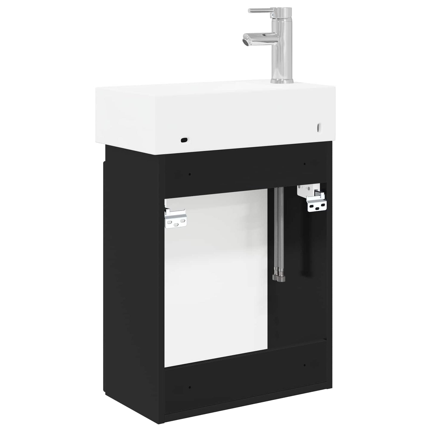 Bathroom Vanity Unit with Tap Black 45.5 x 22.5 x 84 cm
