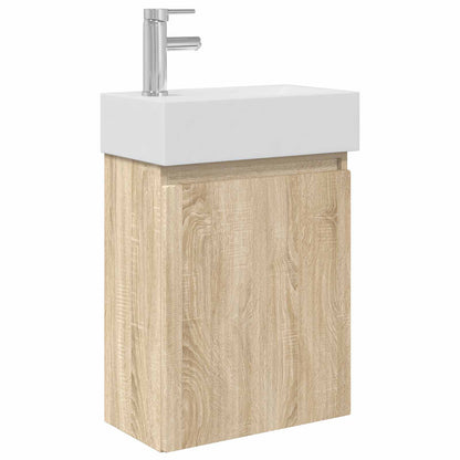 Bathroom Vanity Unit with Tap Sonoma Oak 45.5 x 22.5 x 84 cm