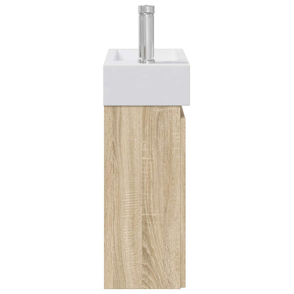Bathroom Vanity Unit with Tap Sonoma Oak 45.5 x 22.5 x 84 cm