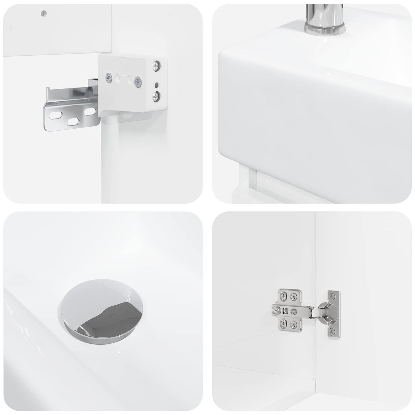 Bathroom Vanity Unit with Tap High Gloss White
