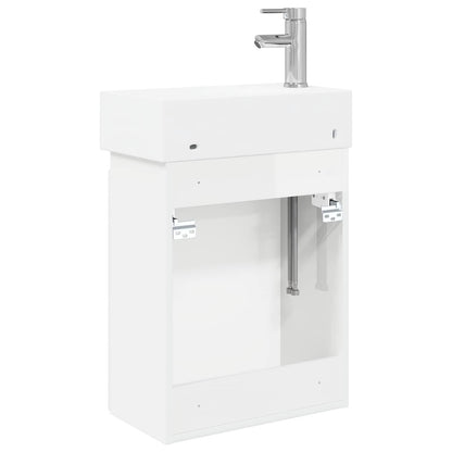 Bathroom Vanity Unit with Tap High Gloss White