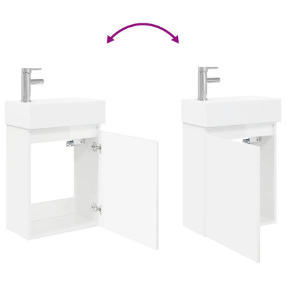 Bathroom Vanity Unit with Tap High Gloss White