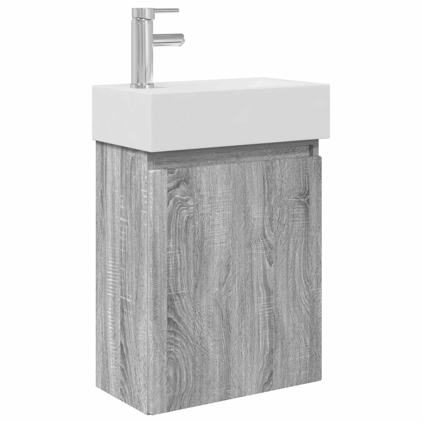 Bathroom Vanity Unit with Tap Grey Sonoma 45.5 x 22.5 x 84 cm