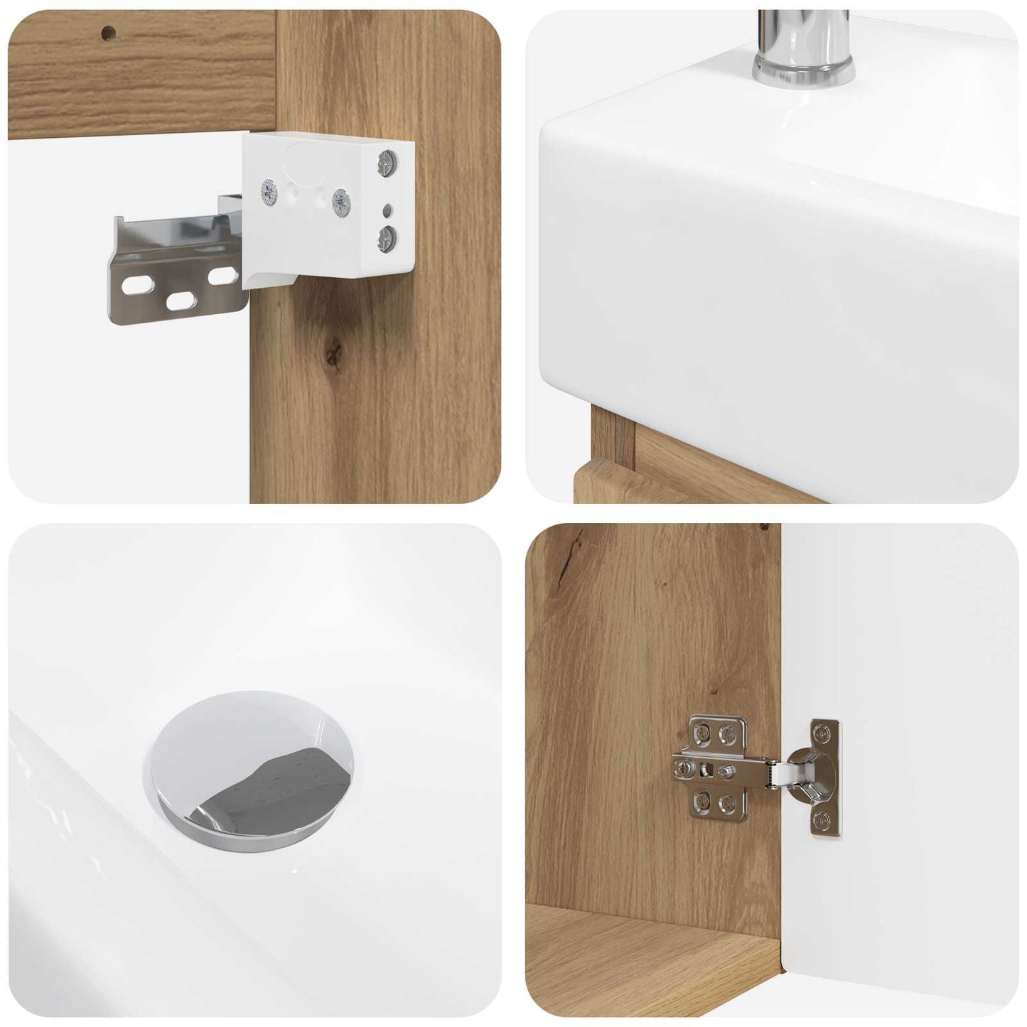 Bathroom Vanity Unit with Tap Artisan Oak 45.5 x 22.5 x 84 cm