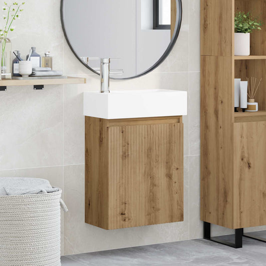 Bathroom Vanity Unit with Tap Artisan Oak 45.5 x 22.5 x 84 cm