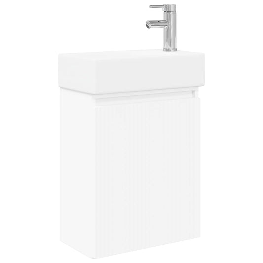 Bathroom Vanity Unit with Tap White 45.5 x 22.5 x 84 cm