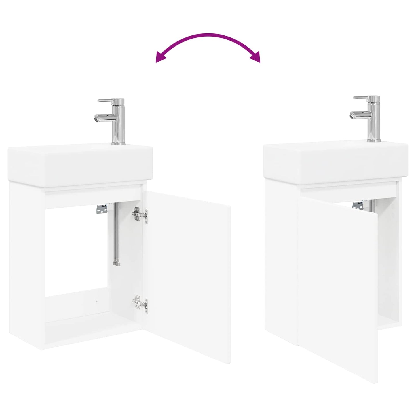 Bathroom Vanity Unit with Tap White 45.5 x 22.5 x 84 cm