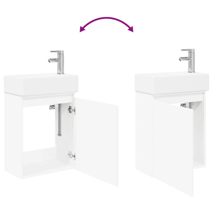 Bathroom Vanity Unit with Tap White 45.5 x 22.5 x 84 cm