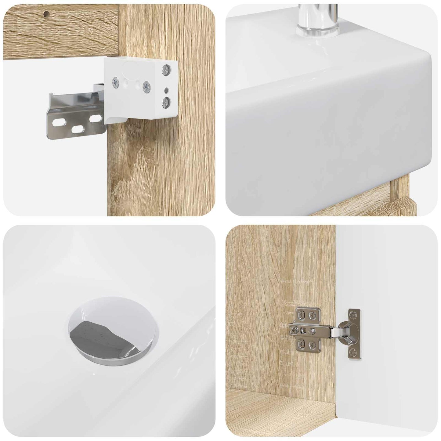 Bathroom Vanity Unit with Tap Sonoma Oak 45.5 x 22.5 x 84 cm