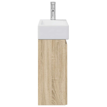 Bathroom Vanity Unit with Tap Sonoma Oak 45.5 x 22.5 x 84 cm