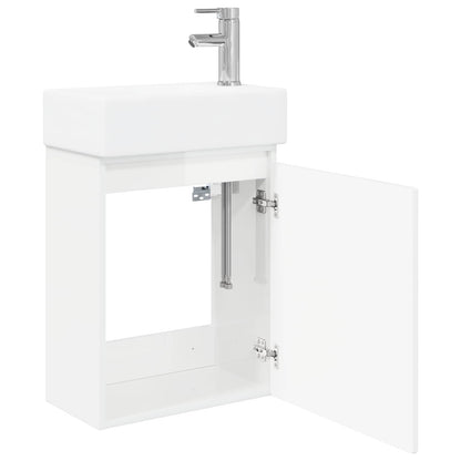 Bathroom Vanity Unit with Tap High Gloss White