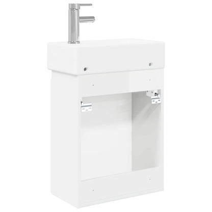 Bathroom Vanity Unit with Tap High Gloss White