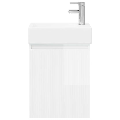 Bathroom Vanity Unit with Tap High Gloss White