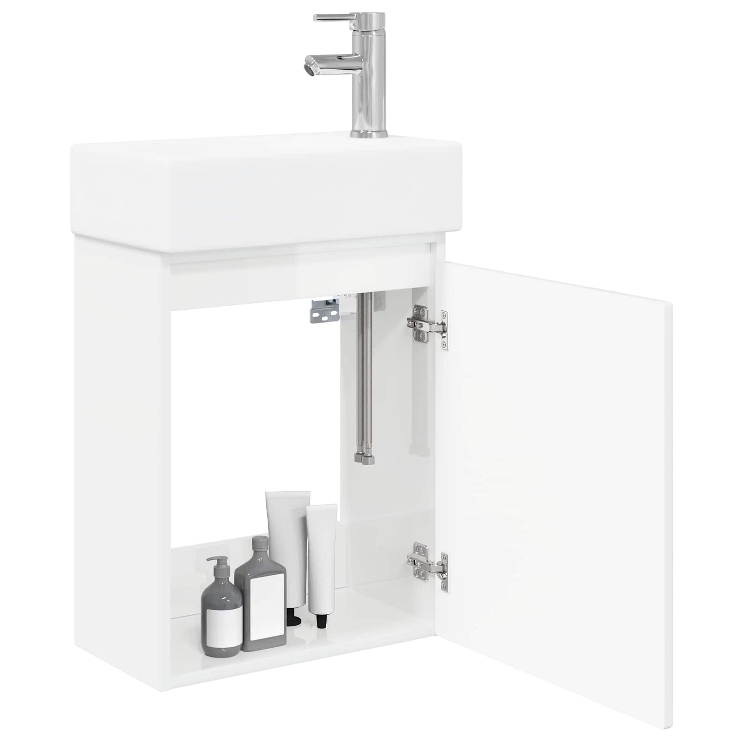 Bathroom Vanity Unit with Tap High Gloss White