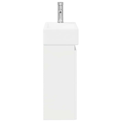 Bathroom Vanity Unit with Tap High Gloss White