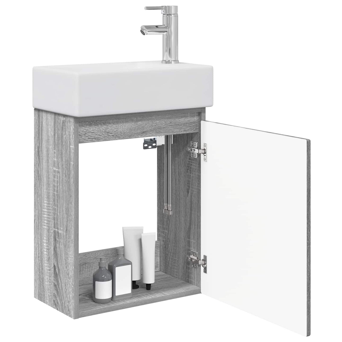 Bathroom Vanity Unit with Tap Grey Sonoma 45.5 x 22.5 x 84 cm