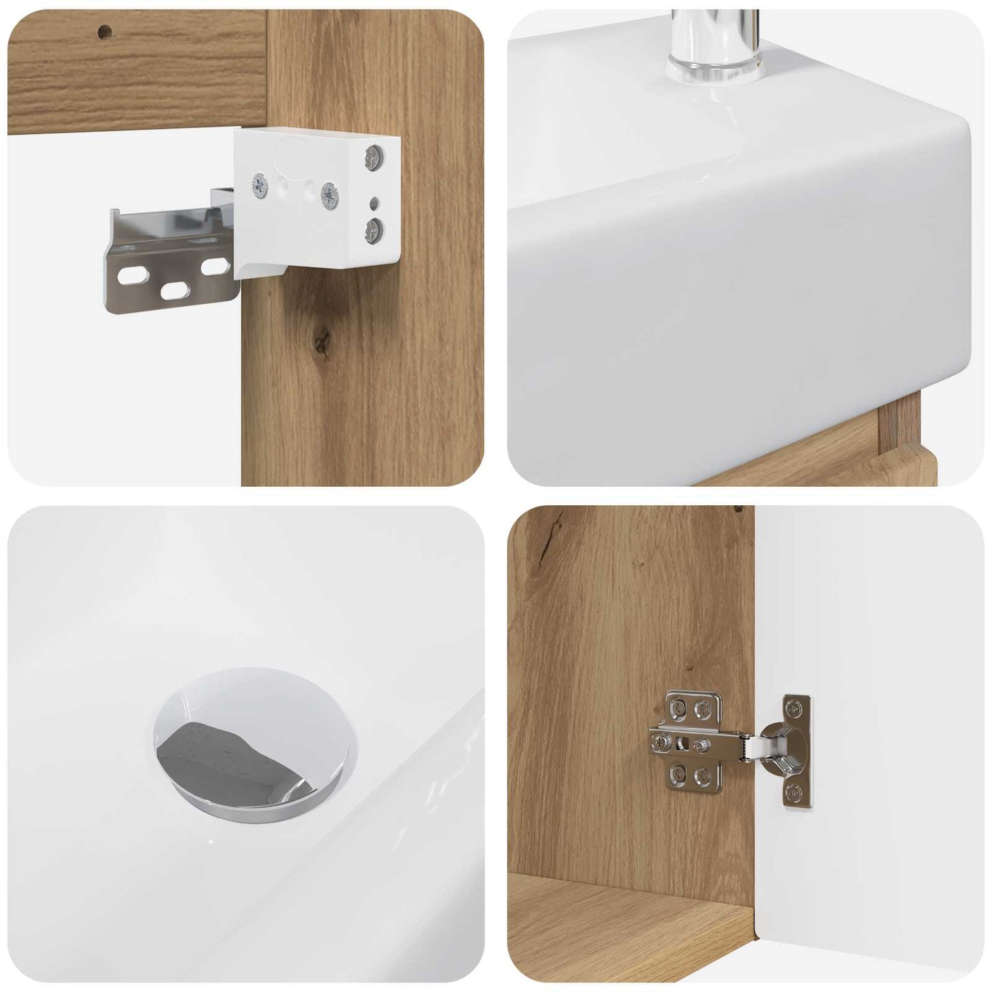 Bathroom Vanity Unit with Tap Artisan Oak 45.5 x 22.5 x 84 cm