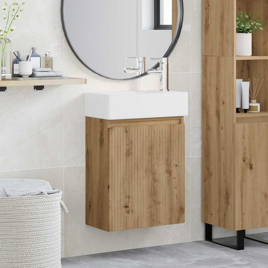 Bathroom Vanity Unit with Tap Artisan Oak 45.5 x 22.5 x 84 cm